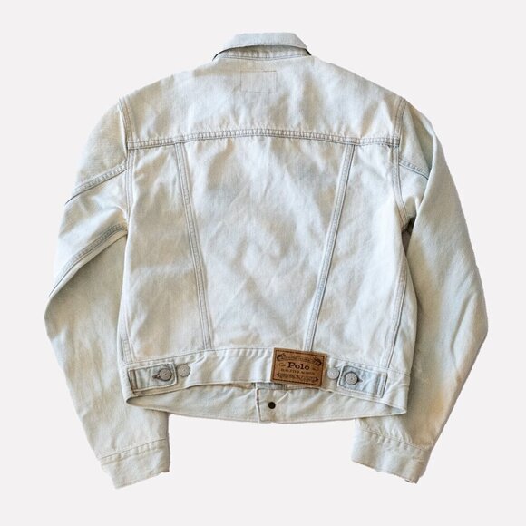 Polo Ralph Lauren Womens Jacket Blue Stone Wash Denim Distressed Trucker NWOT XS - Picture 3 of 7